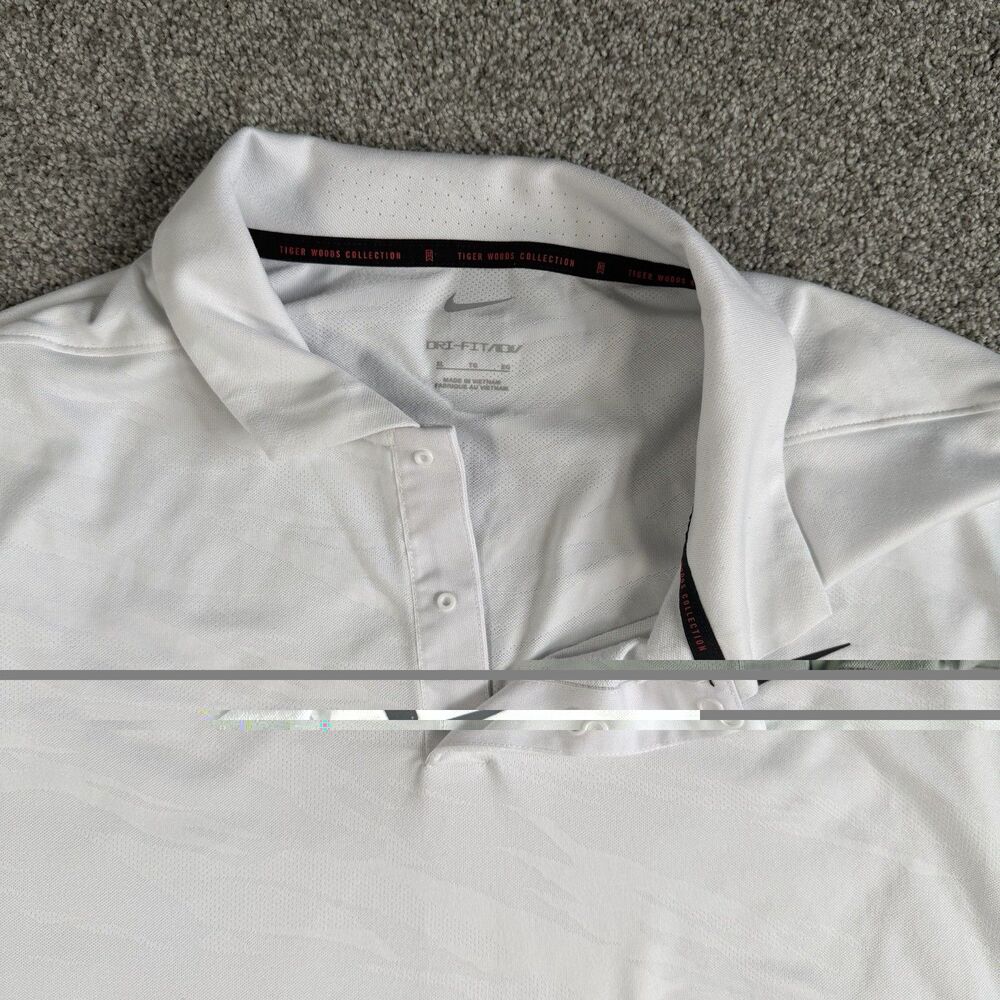 Nike Tiger Woods Dri Fit ADV Golf Polo Shirt Mens Performance White Size XL - Picture 8 of 14